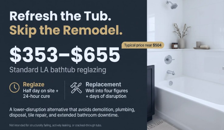 bathtub reglazing cost los angeles before after