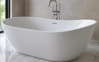 Close view of an acrylic tub surface with smooth sheen